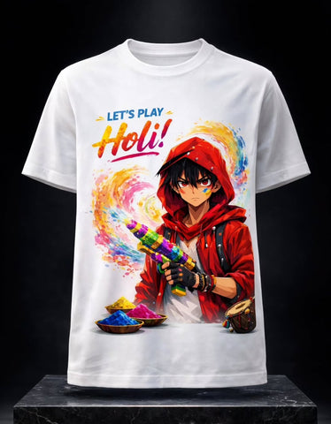 Krishnites Let’s Play Holi Anime Blaster Tee