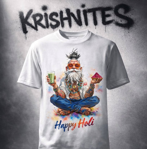 Krishnites Holi Baba Chill Vibes Tee